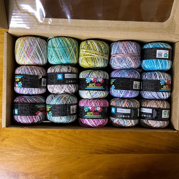 Artiste Hand Dyed 100% Mercerized Egyptian Cotton Crochet Thread Size 10 15 Pack - Picture 3 of 4